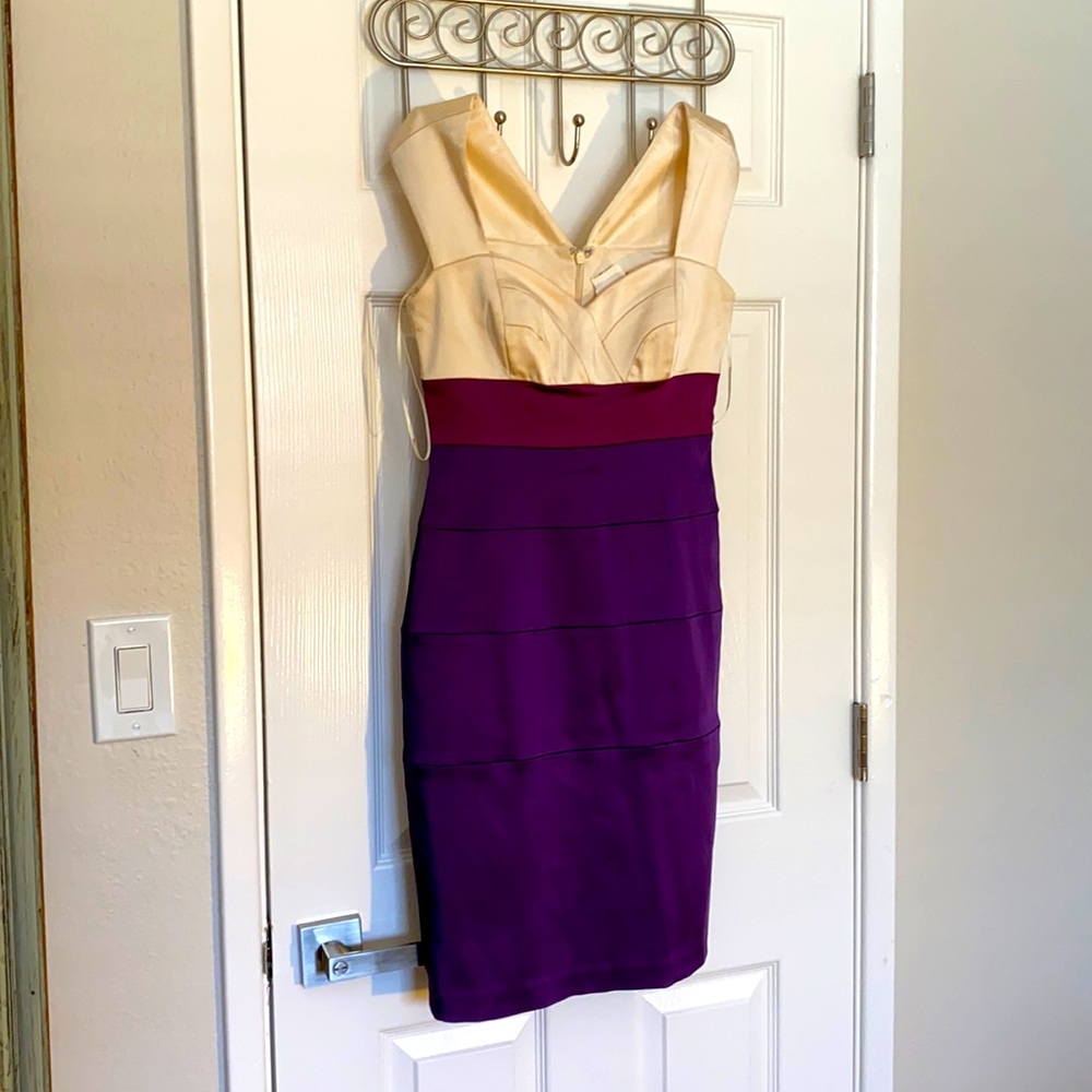 Cream & Purple Morgan McFeeters cocktail dress